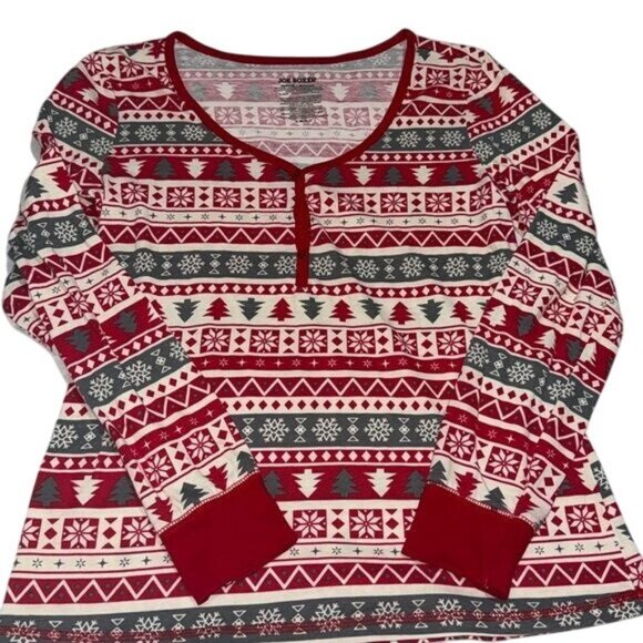 Joe Boxer Womens Medium Holiday Themed Long Sleeve Top - Picture 1 of 5